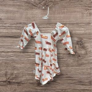 Charming White and Orange Kids Dress